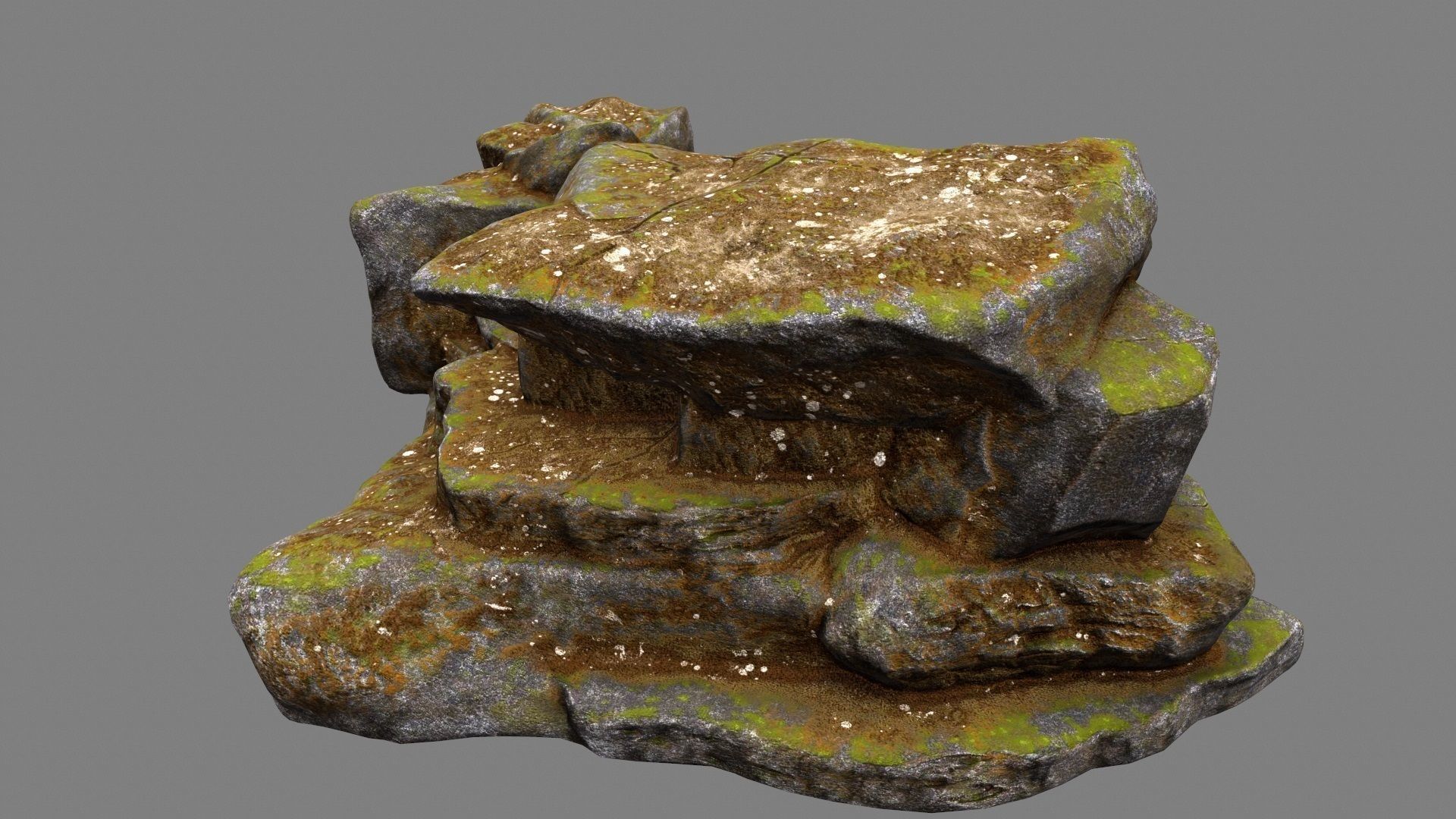 mossy rock  8 Low-poly 3D model_3