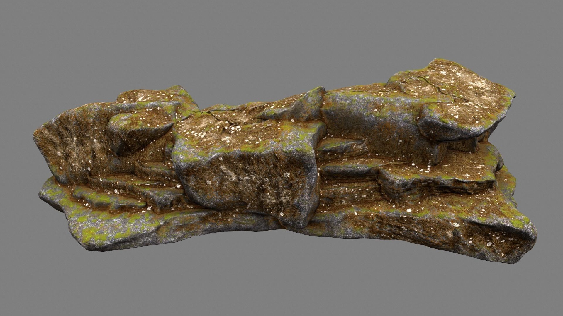 mossy rock  8 Low-poly 3D model_6