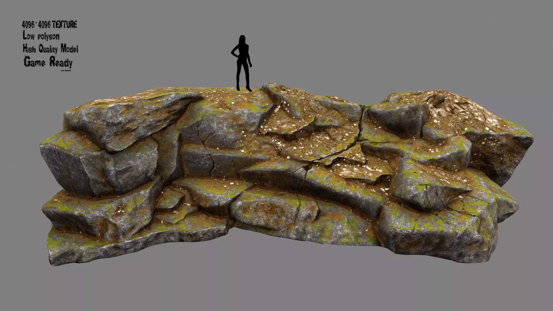 mossy rock  8 Low-poly 3D model_0
