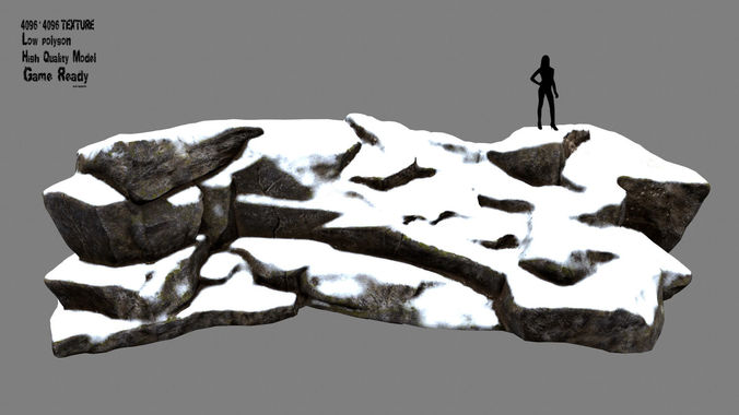 snow rock 6 Low-poly 3D model