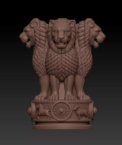 National Emblem Of India 3D print model