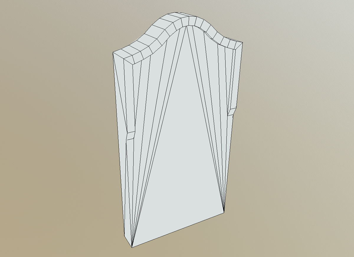 Gravestone Low-poly 3D model_3