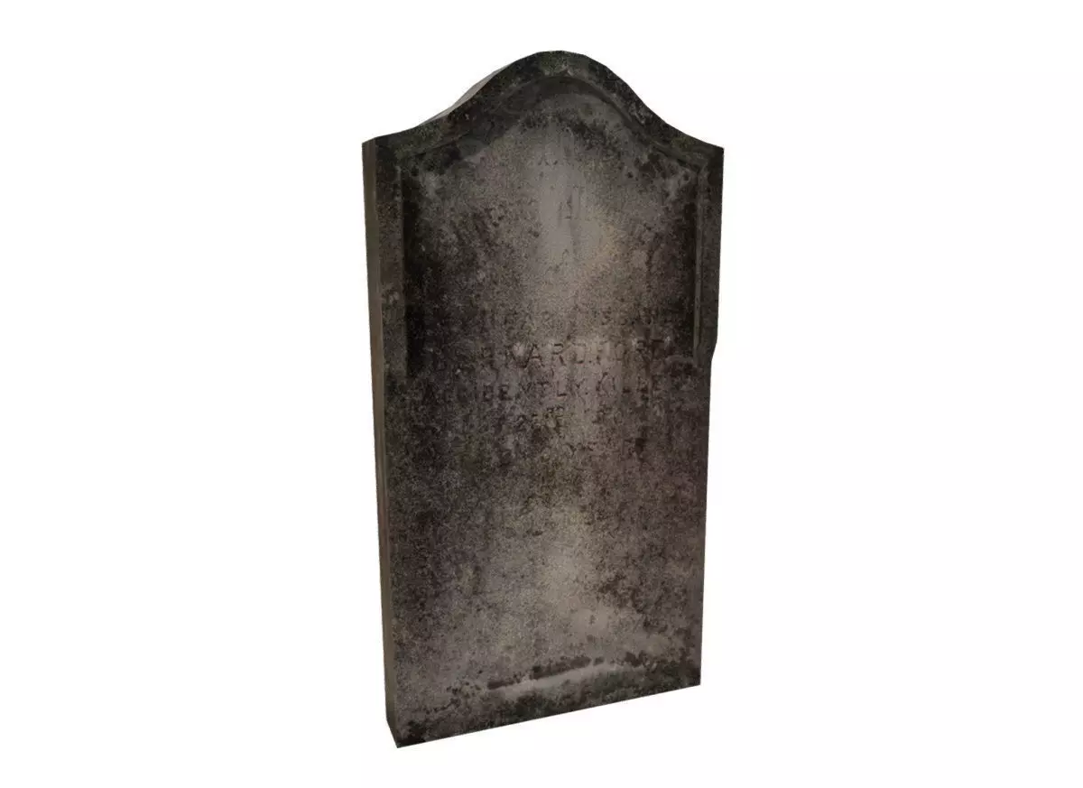 Gravestone Low-poly 3D model_0
