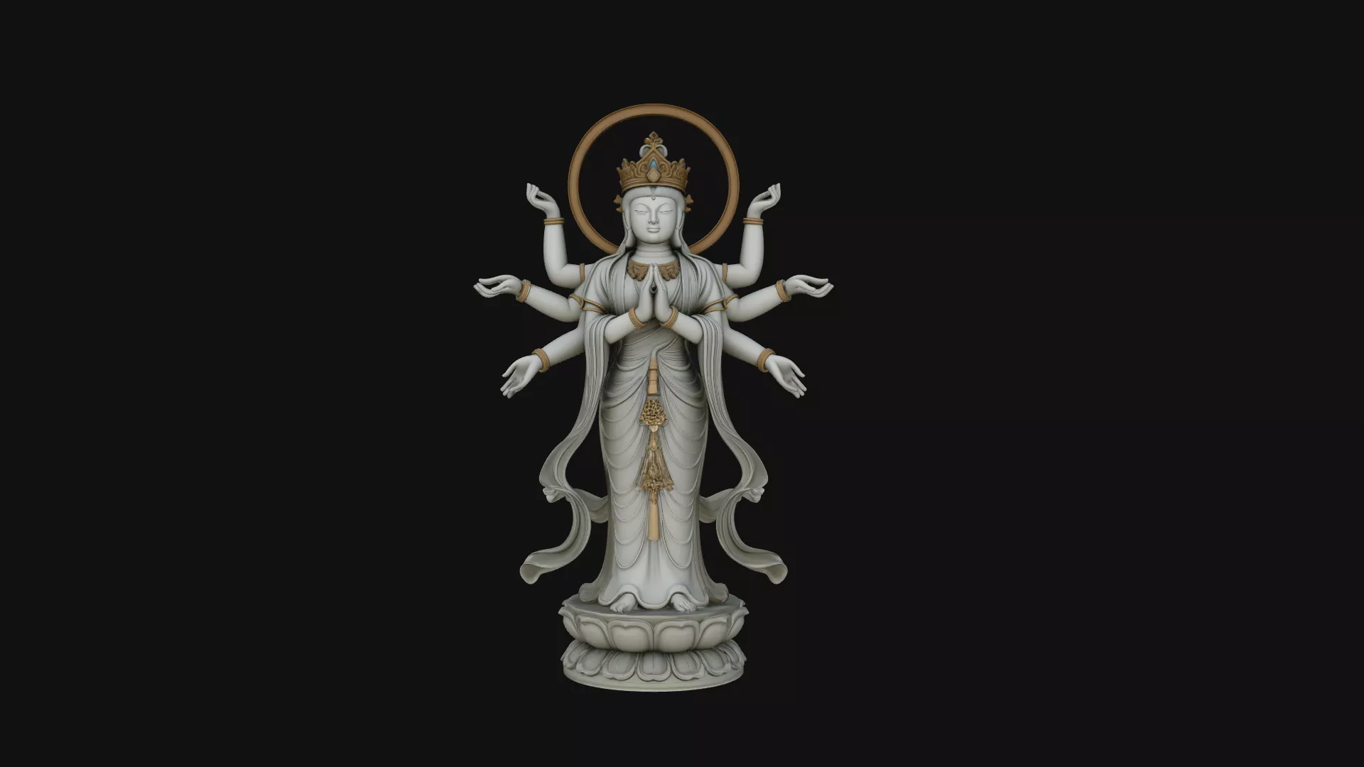 Multi-Armed Guanyin Statue Design 4 - 3D Print Model 3D print model