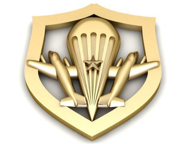 Pendant gold medallion with parachute 3D print model