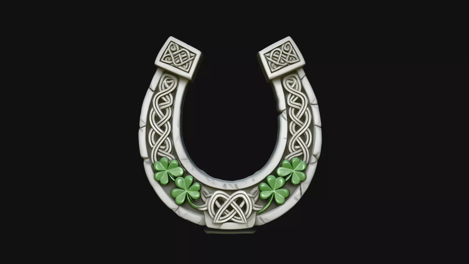 Celtic Lucky Horseshoe Plaque Design 2 - 3D Print Model 3D print model