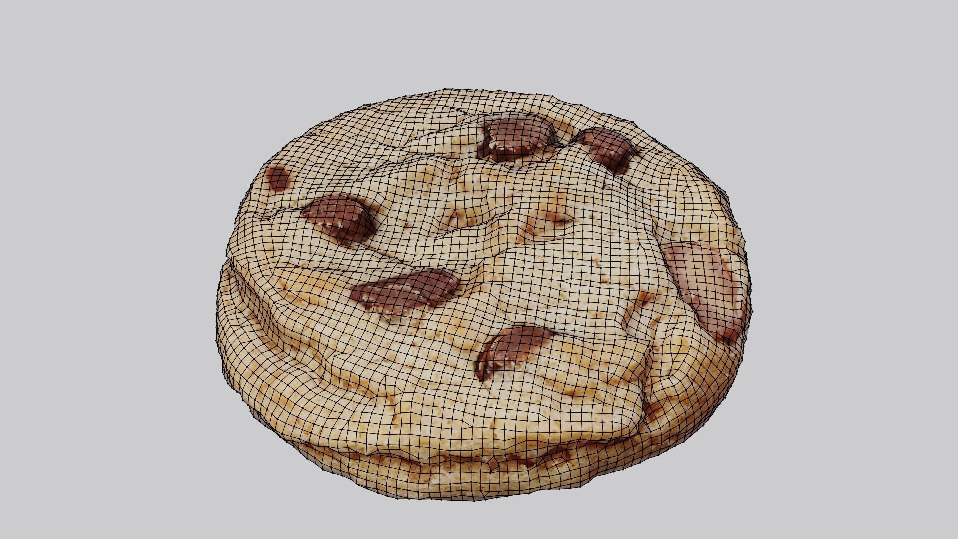 chocolate chip cookie Low-poly 3D model_9