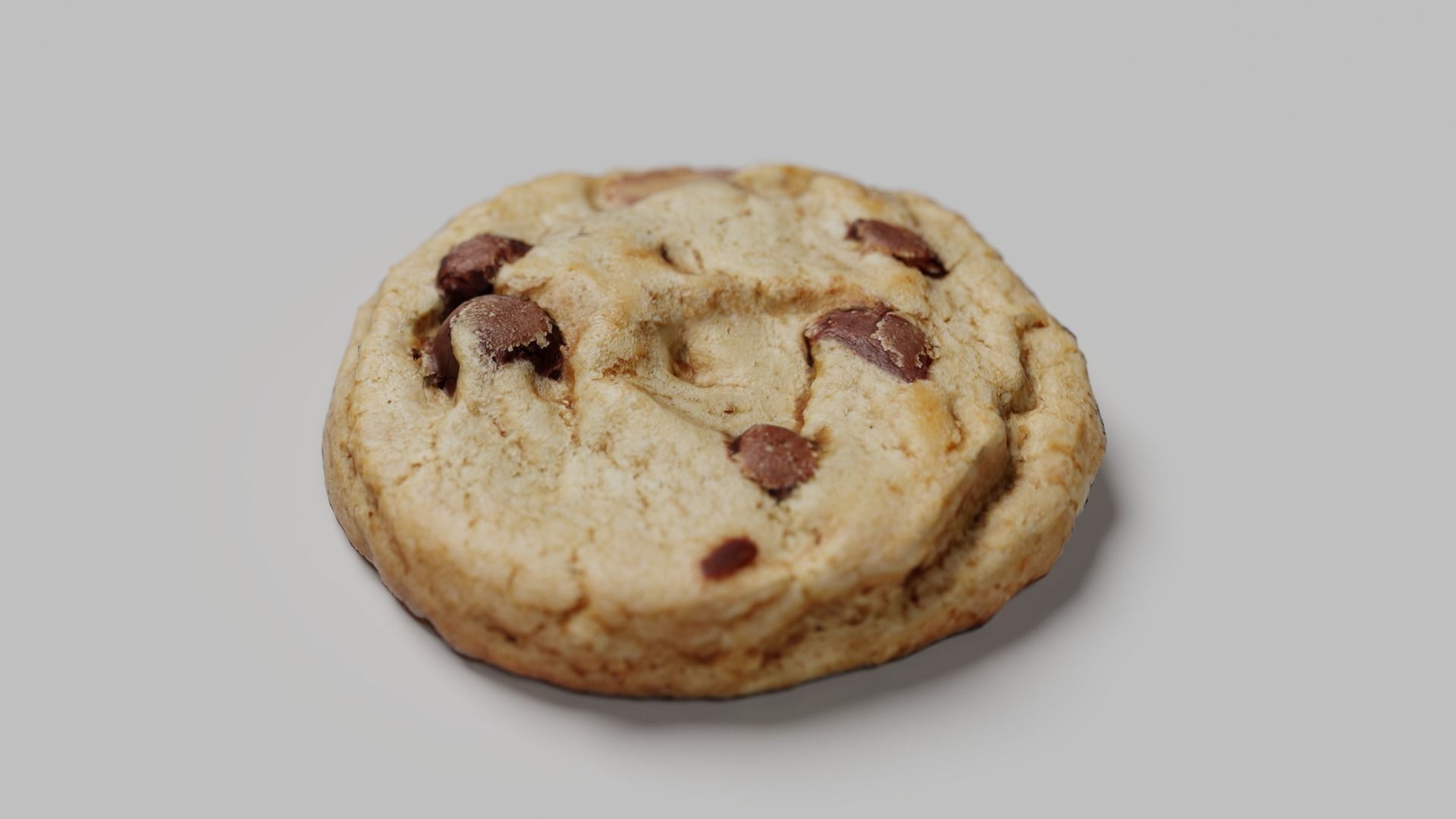 chocolate chip cookie Low-poly 3D model_1