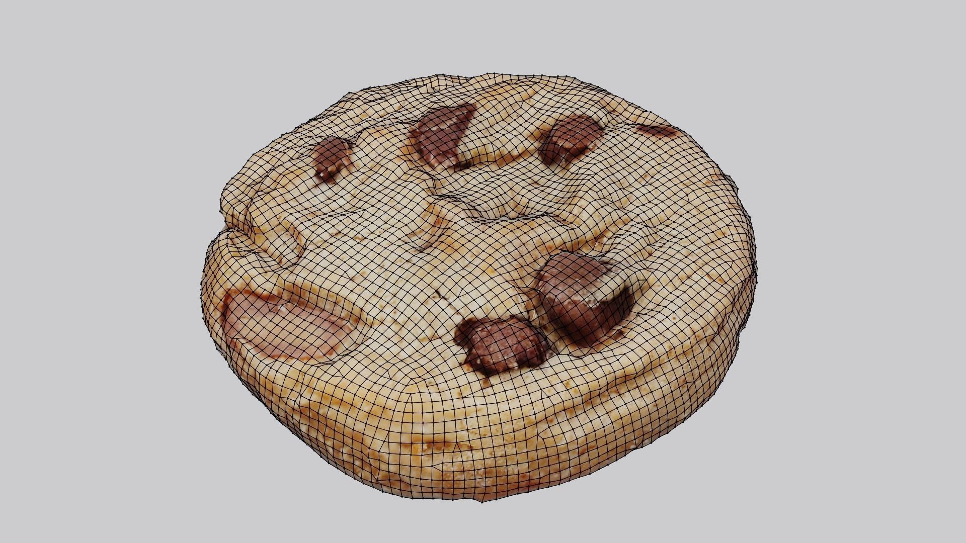 chocolate chip cookie Low-poly 3D model_8
