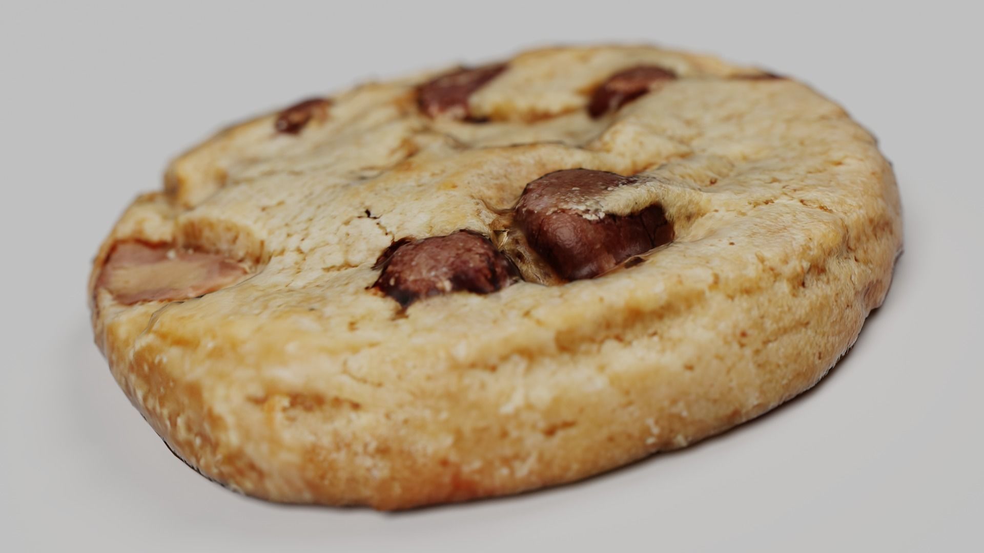 chocolate chip cookie Low-poly 3D model_6