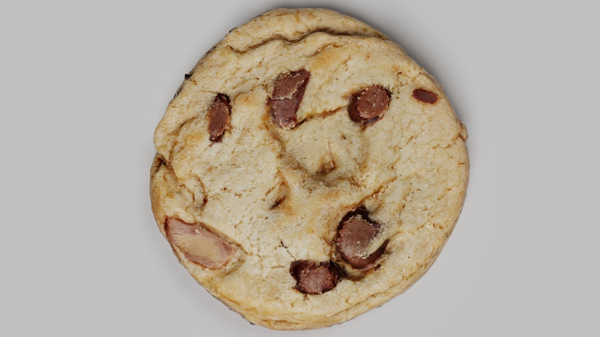 chocolate chip cookie Low-poly 3D model_5