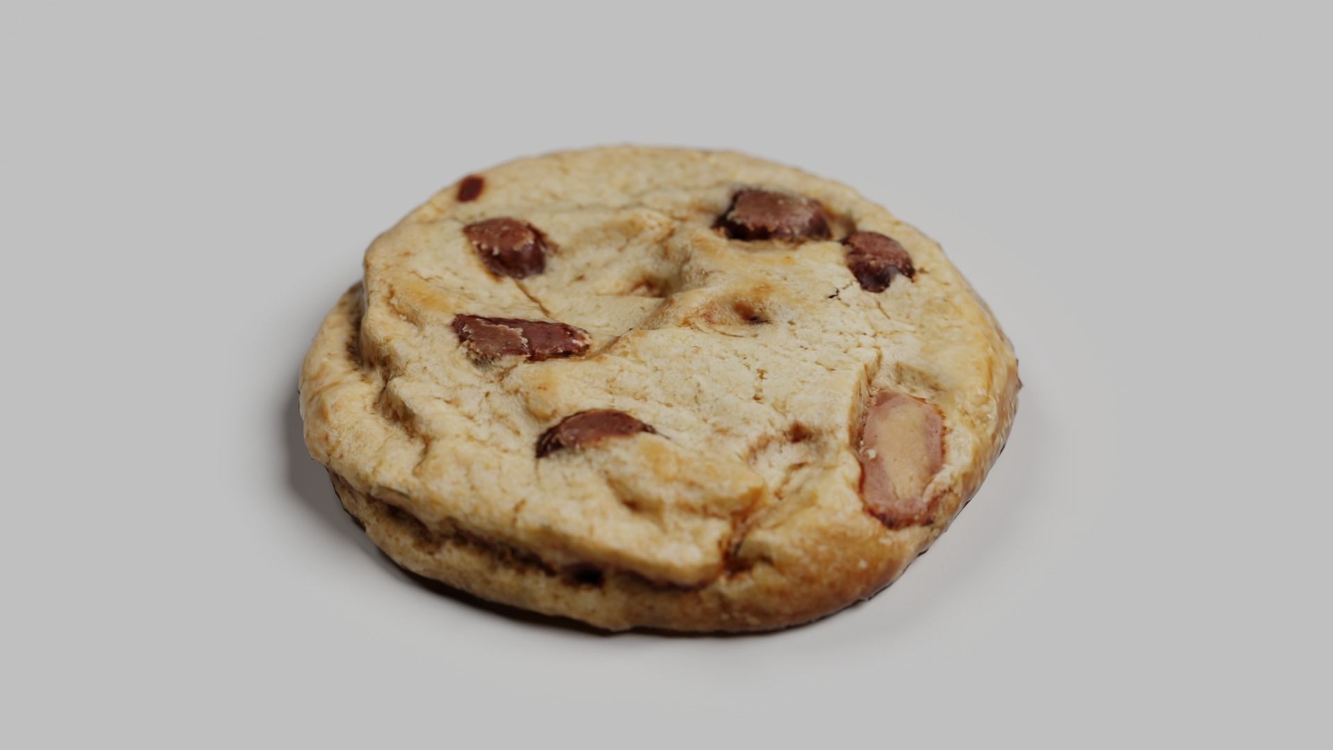 chocolate chip cookie Low-poly 3D model_3