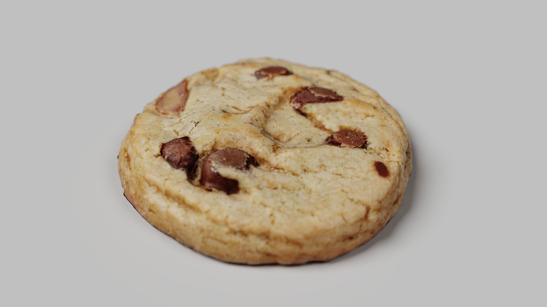 chocolate chip cookie Low-poly 3D model_4