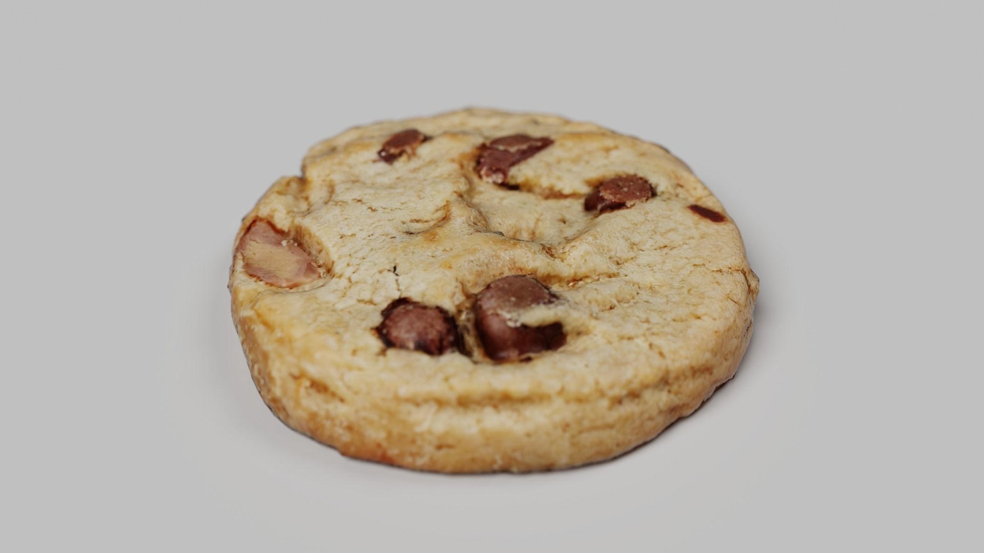 chocolate chip cookie Low-poly 3D model_2