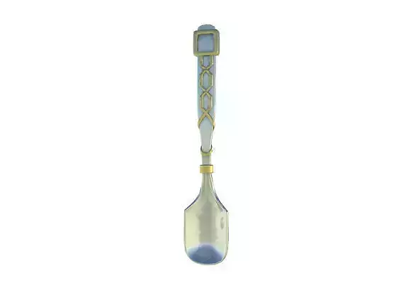 Low poly Spoon with gold handle Low-poly 3D model