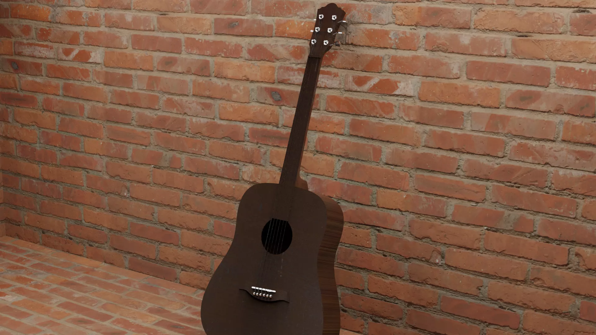 KLOS Full Carbon Dreadnought Acoustic Guitar Low-poly 3D model