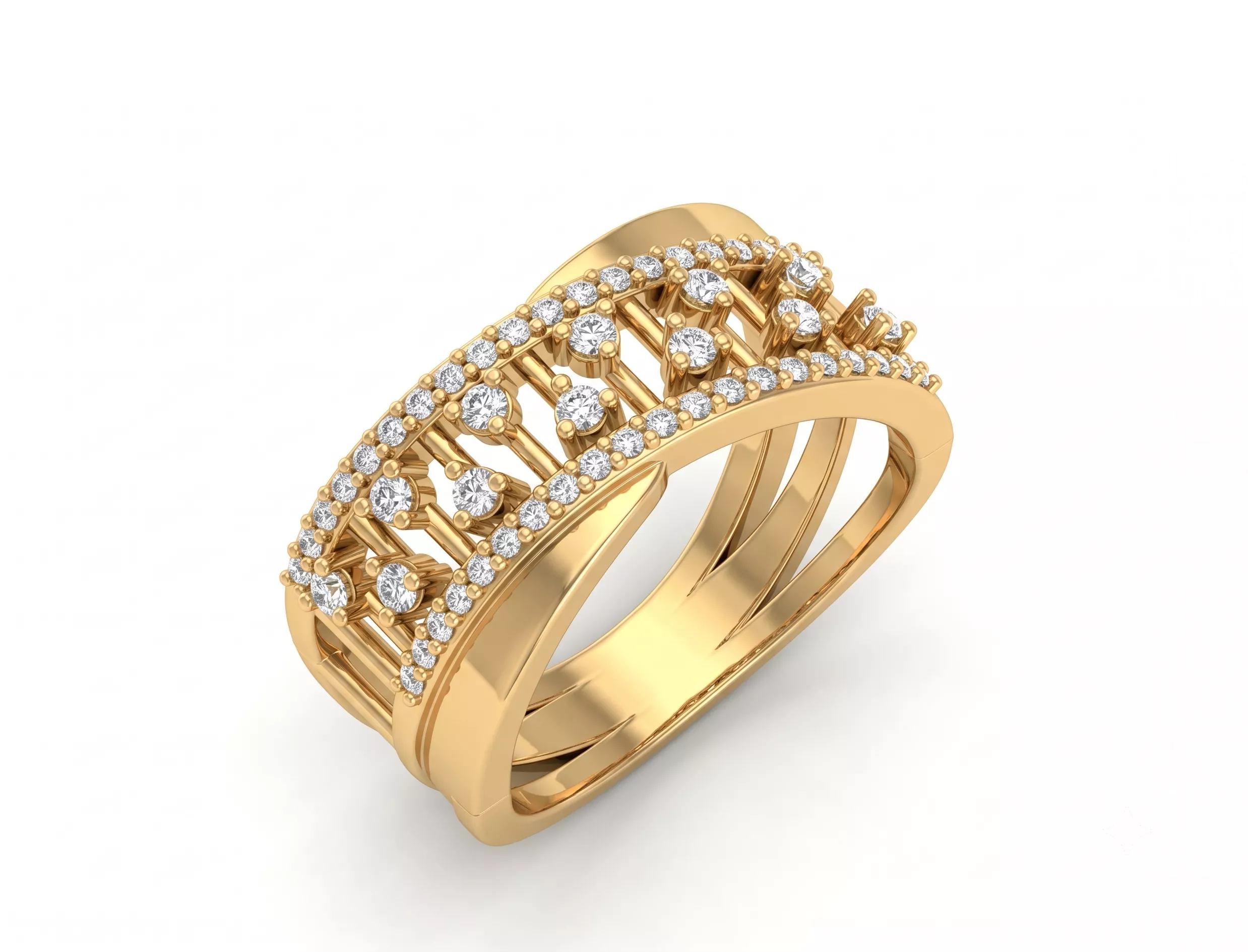 3D CAD STL Diamond Band Ring Digital Print Model File 3D print model