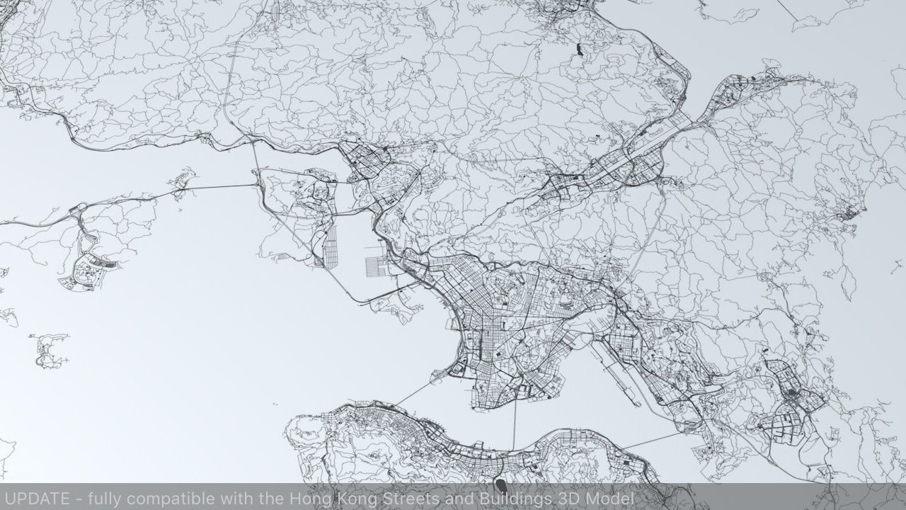 Hong Kong Road Network and Streets 3D model_1