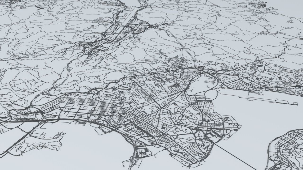 Hong Kong Road Network and Streets 3D model_7
