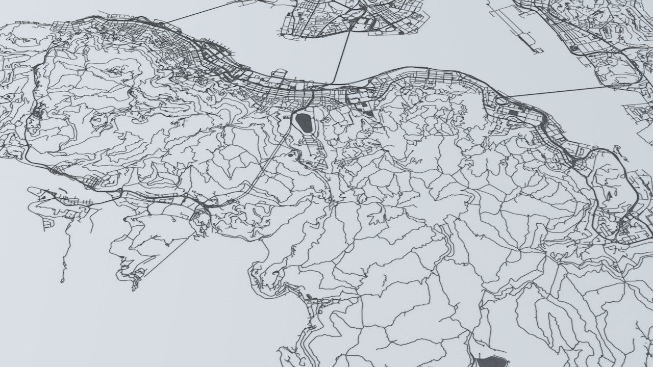 Hong Kong Road Network and Streets 3D model_6