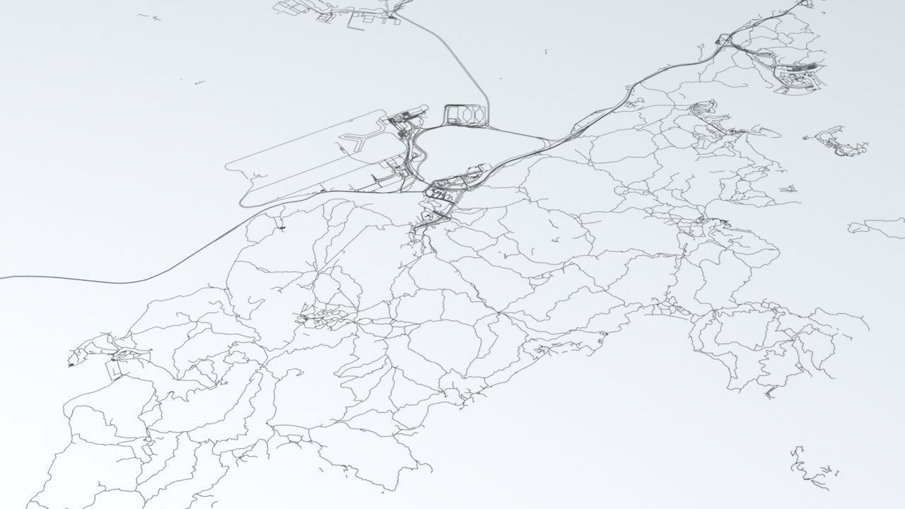 Hong Kong Road Network and Streets 3D model_11