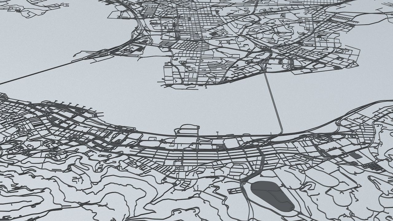 Hong Kong Road Network and Streets 3D model_10