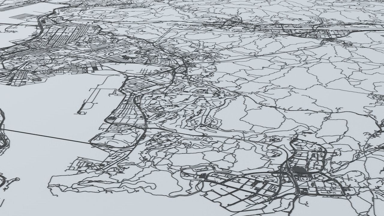 Hong Kong Road Network and Streets 3D model_4