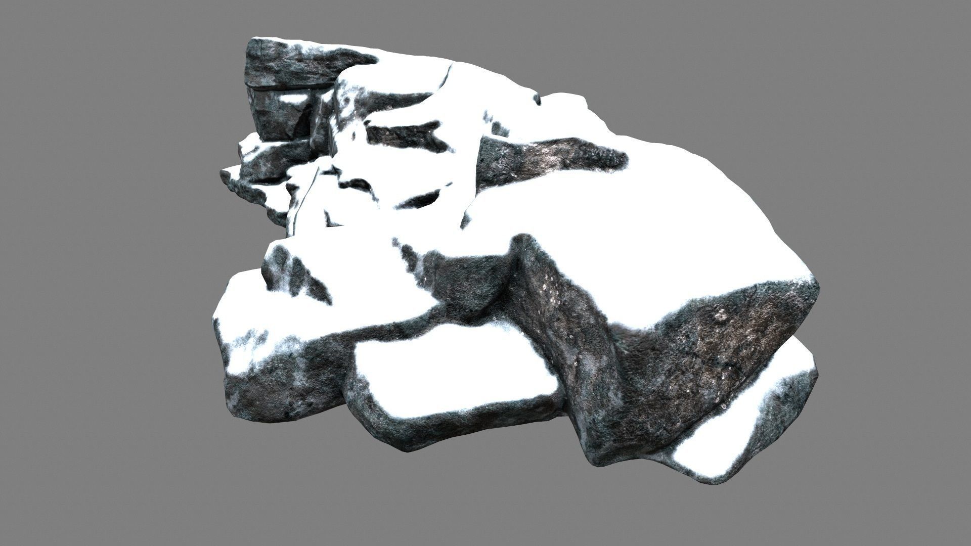 snow rock 22 Low-poly 3D model_8
