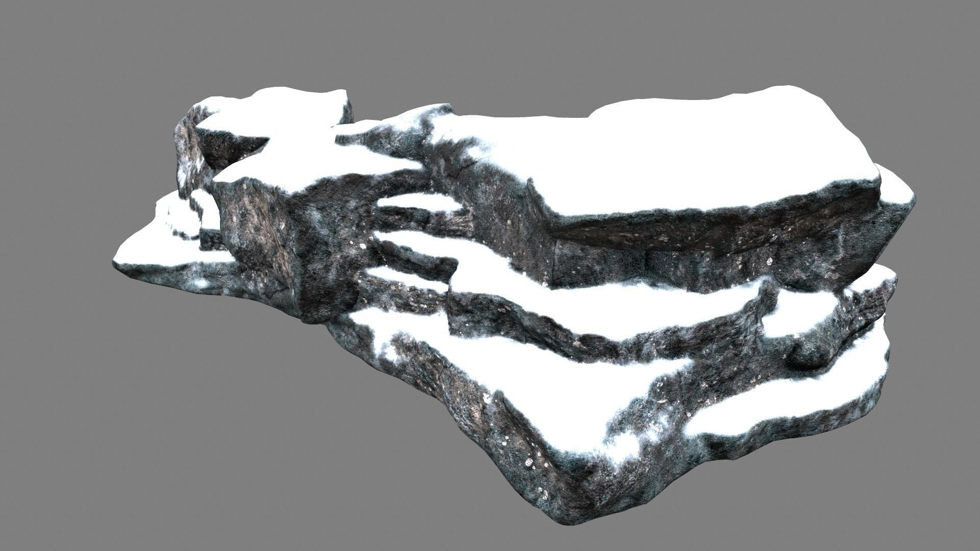 snow rock 22 Low-poly 3D model_3