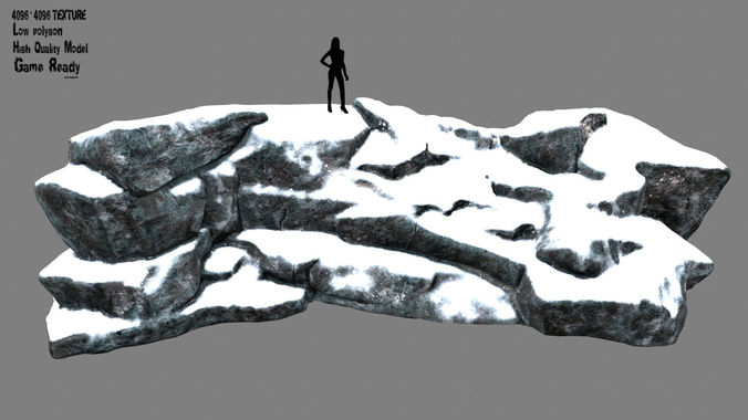 snow rock 22 Low-poly 3D model