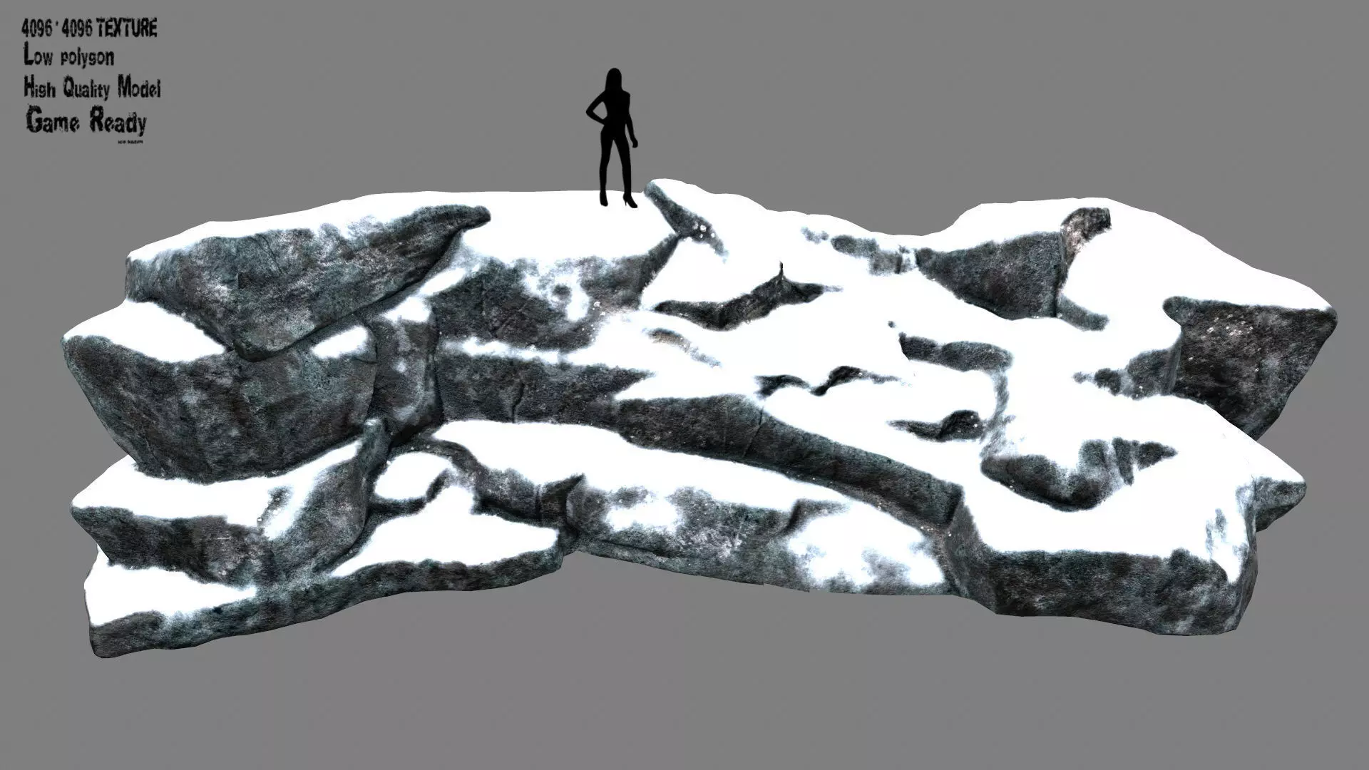 snow rock 22 Low-poly 3D model_0