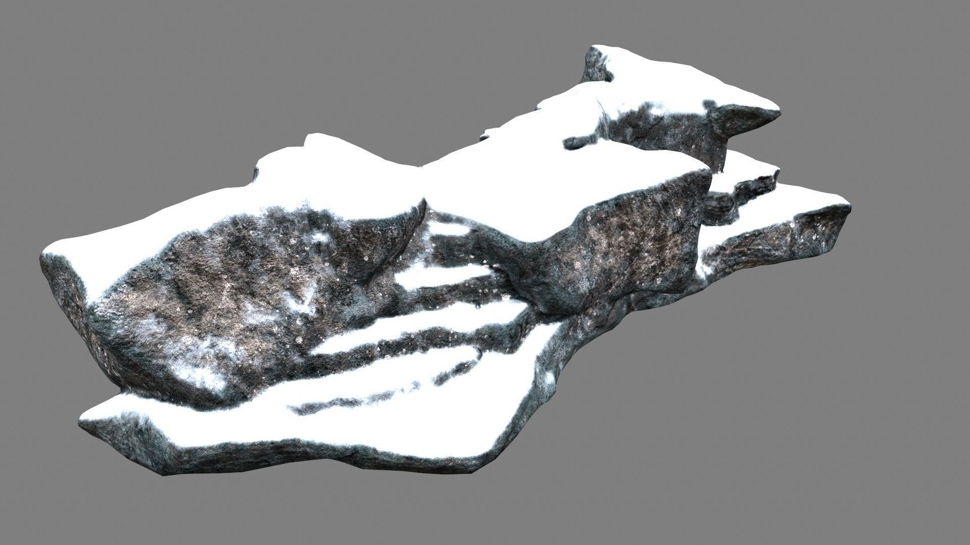 snow rock 22 Low-poly 3D model_5