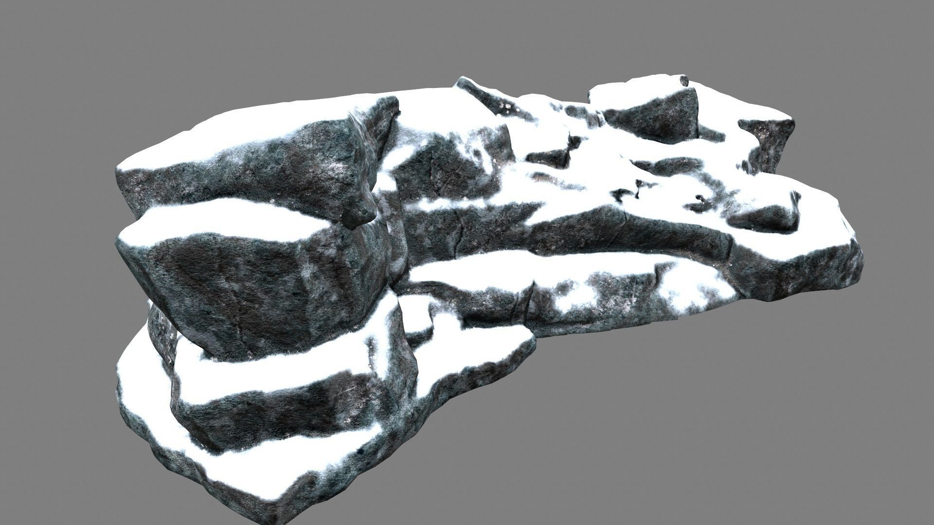 snow rock 22 Low-poly 3D model_6
