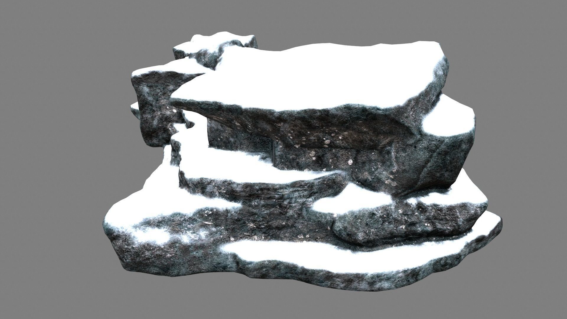snow rock 22 Low-poly 3D model_4