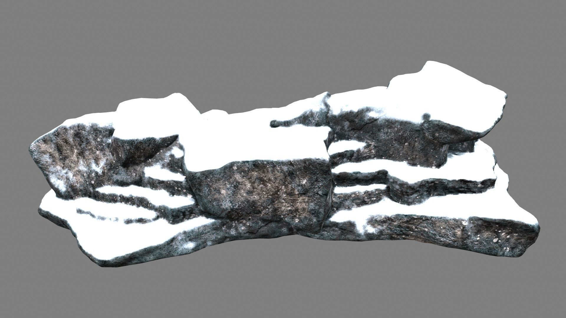 snow rock 22 Low-poly 3D model_2