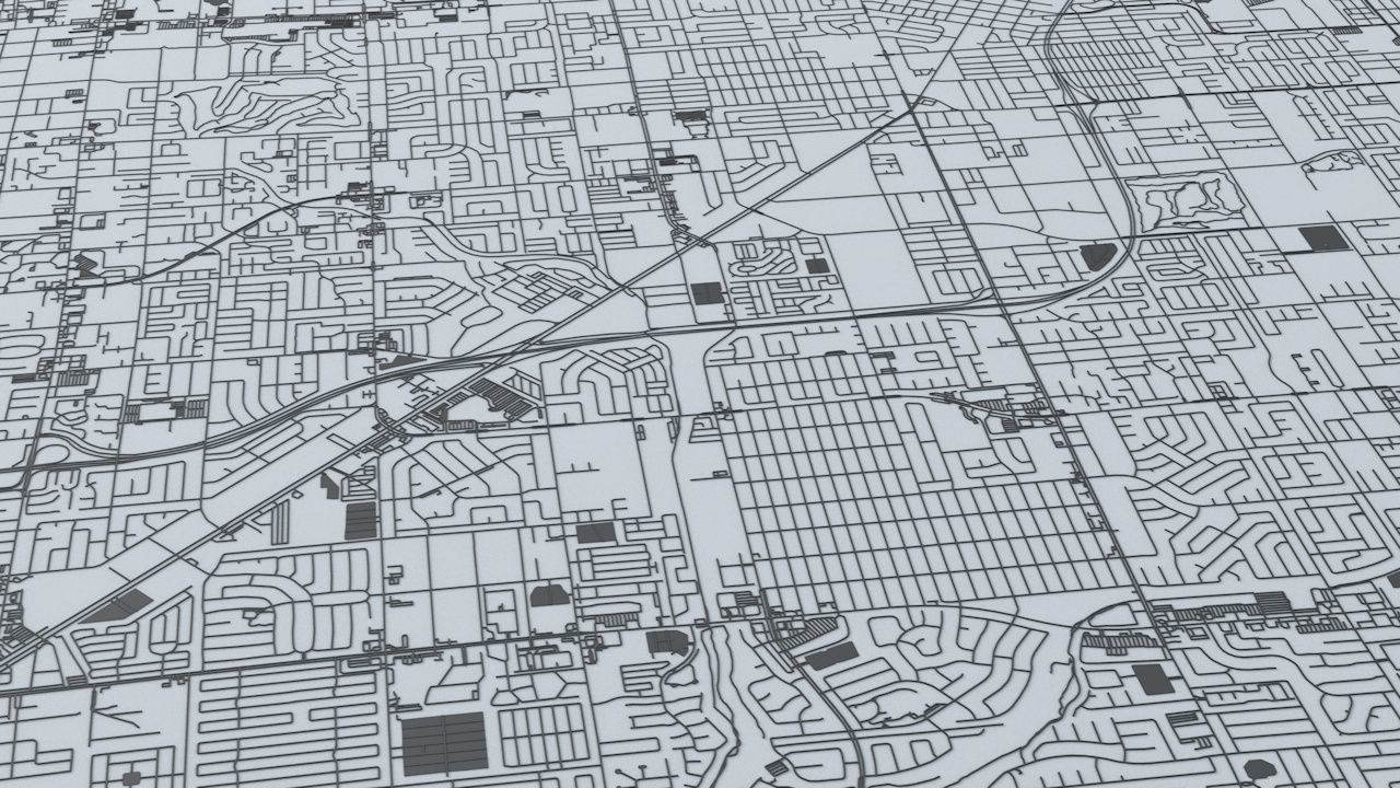 Las Vegas Road Network and Streets 3D model_2