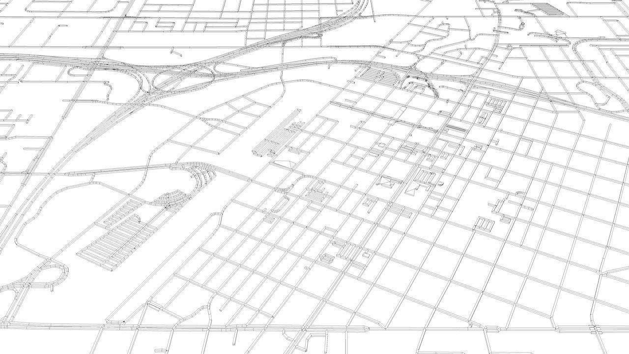 Las Vegas Road Network and Streets 3D model_8