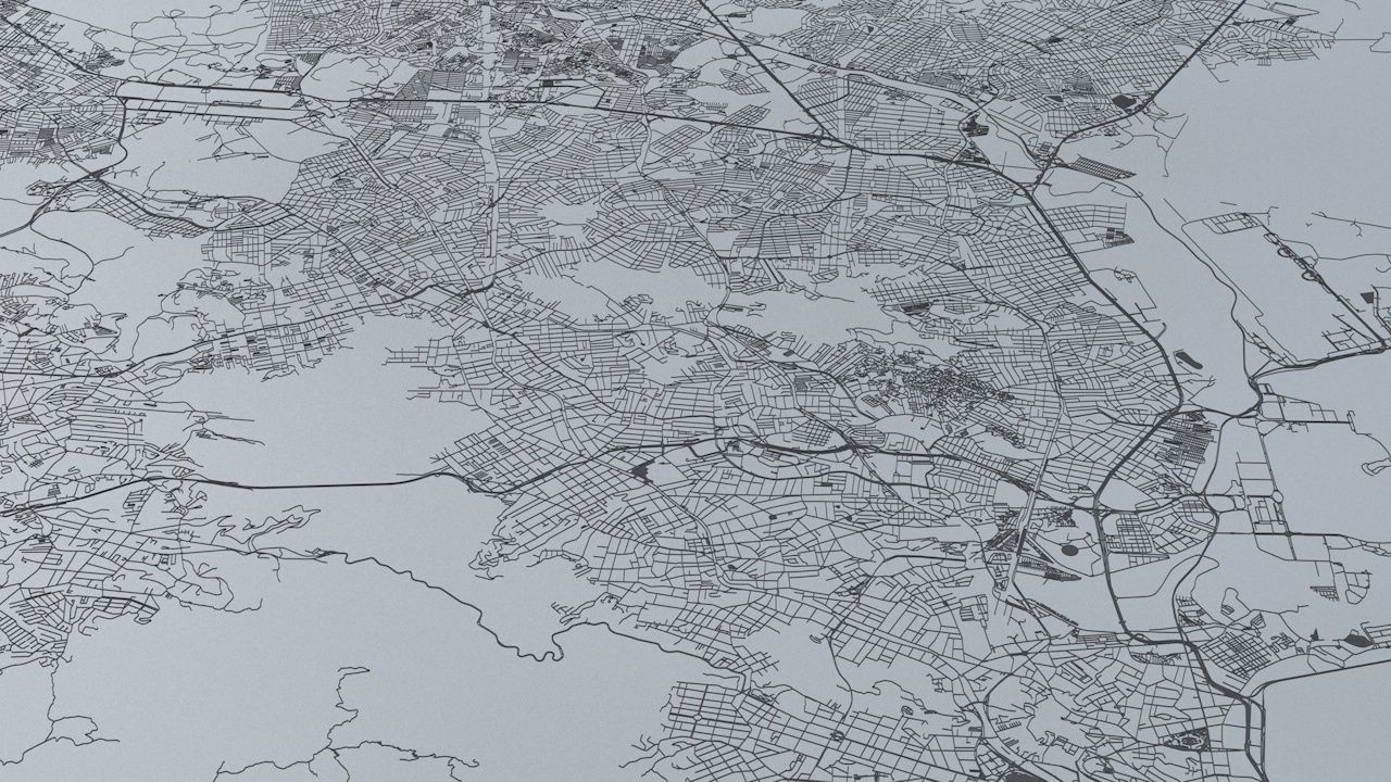Rio De Janeiro Road Network and Streets 3D model_4