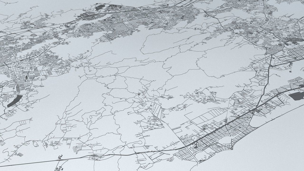 Rio De Janeiro Road Network and Streets 3D model_5