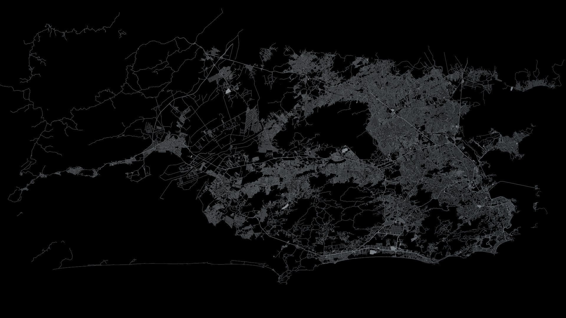 Rio De Janeiro Road Network and Streets 3D model_6