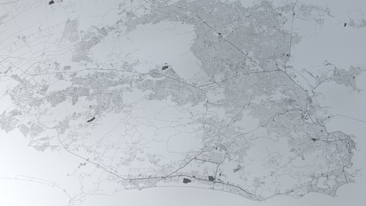 Rio De Janeiro Road Network and Streets 3D model_1