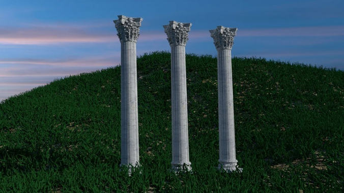 Corinthian Column Low-poly 3D model