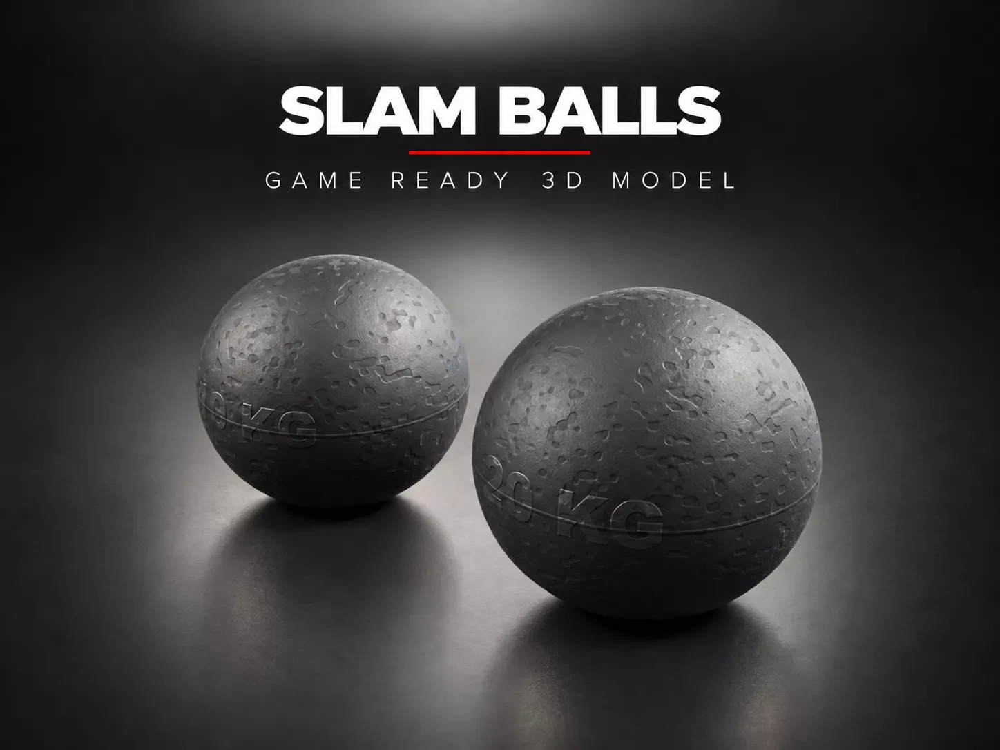 Slam Balls 10 kg and 20 kg - PBR Game Ready Low-poly 3D model