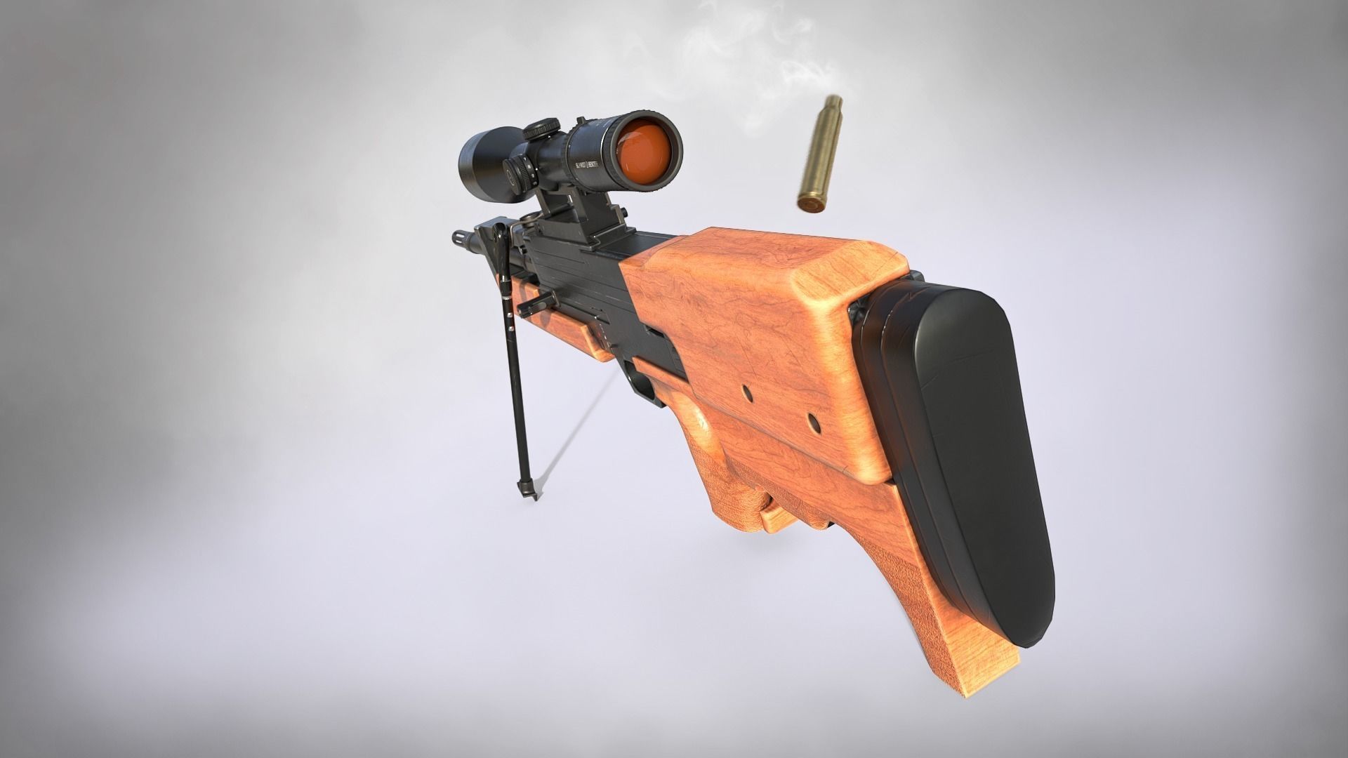 WA 2000 Sniper Rifle PBR Low-poly 3D model_15