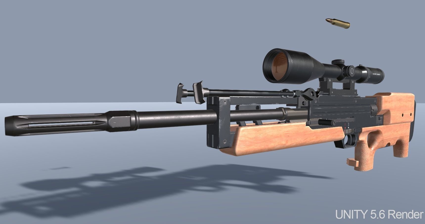 WA 2000 Sniper Rifle PBR Low-poly 3D model_18