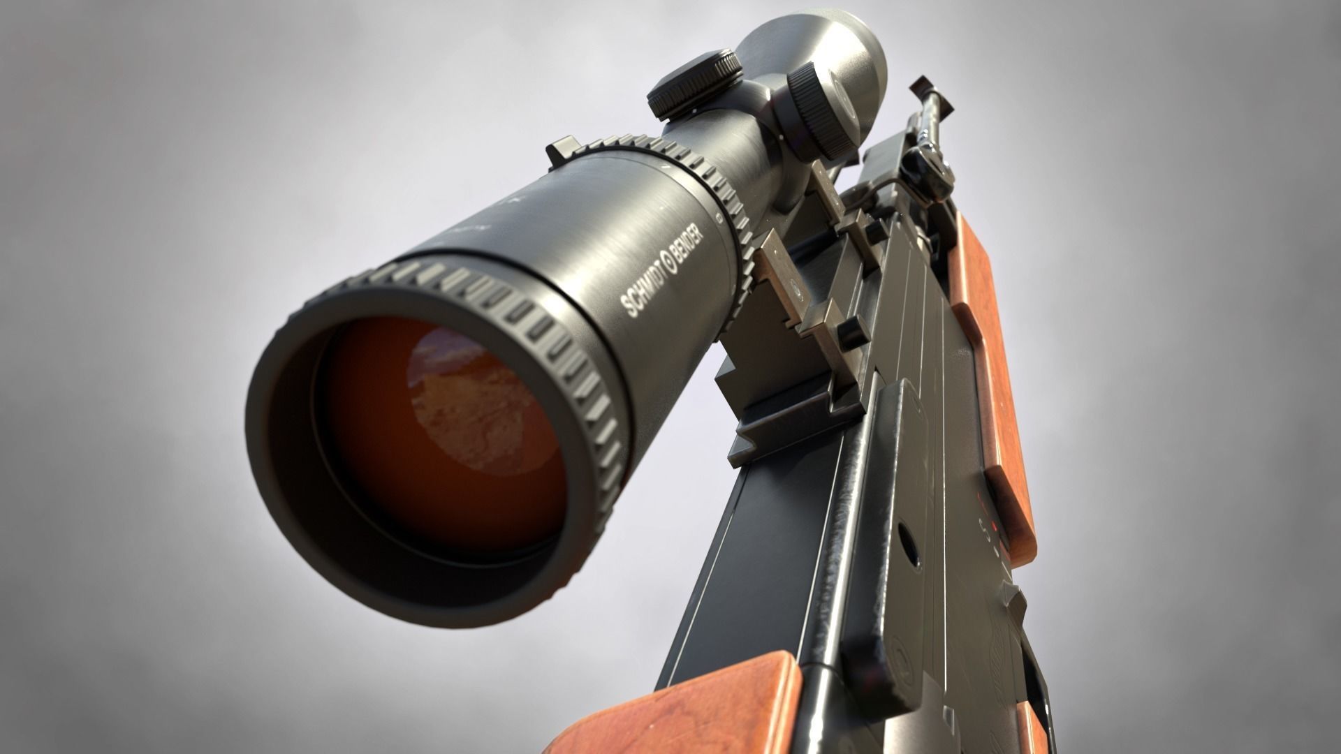 WA 2000 Sniper Rifle PBR Low-poly 3D model_5