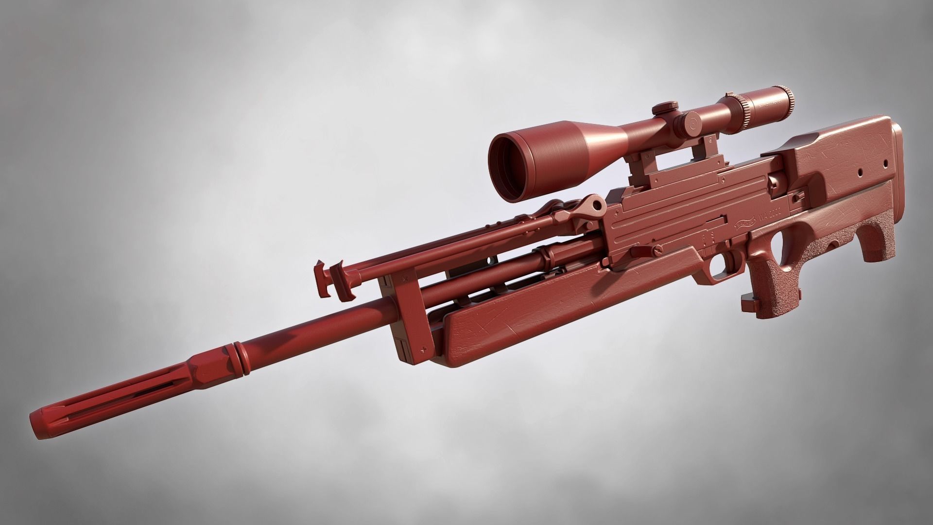 WA 2000 Sniper Rifle PBR Low-poly 3D model_17