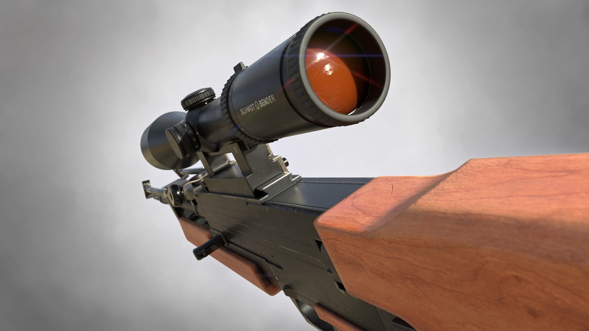 WA 2000 Sniper Rifle PBR Low-poly 3D model_12