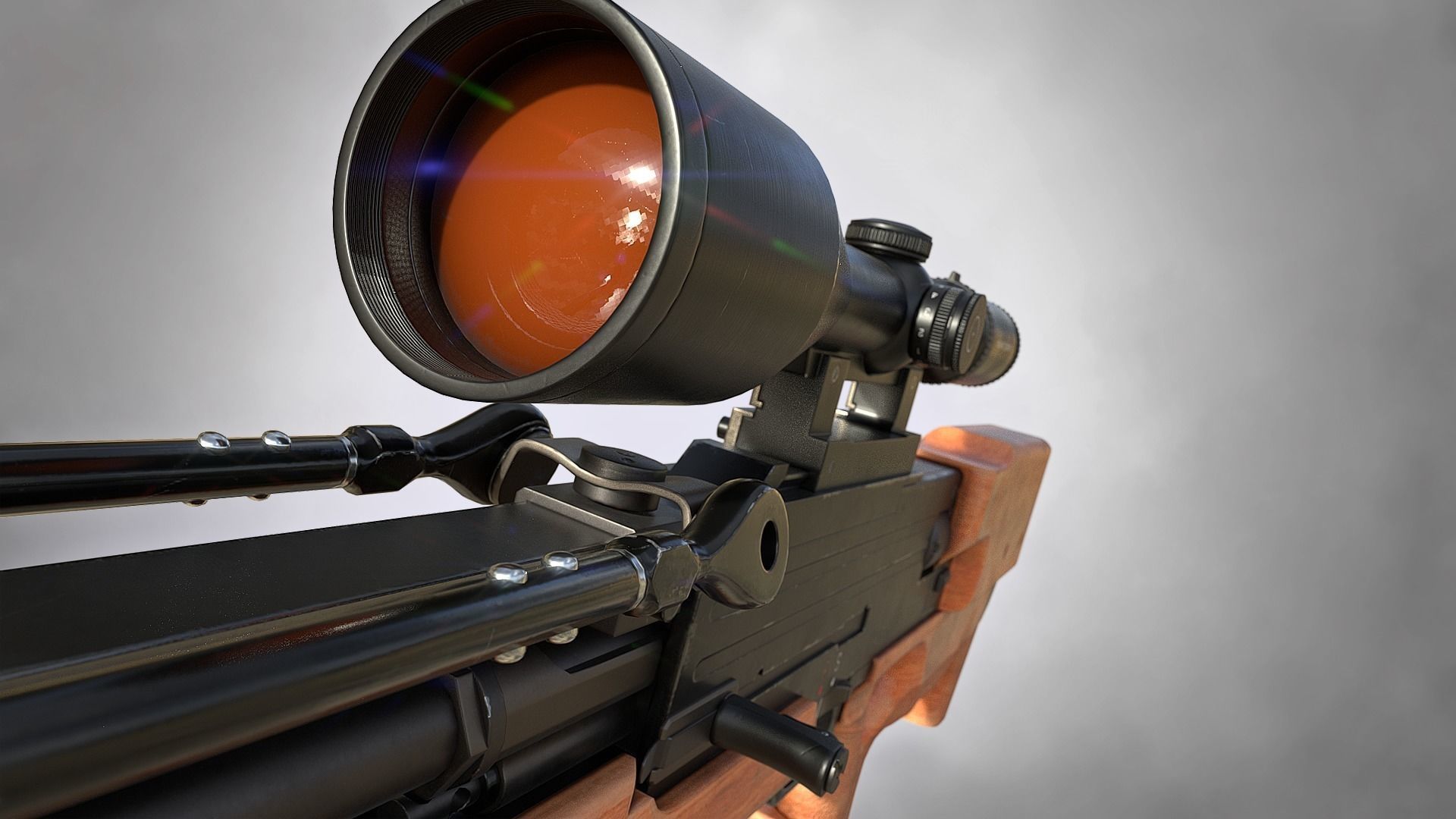 WA 2000 Sniper Rifle PBR Low-poly 3D model_6
