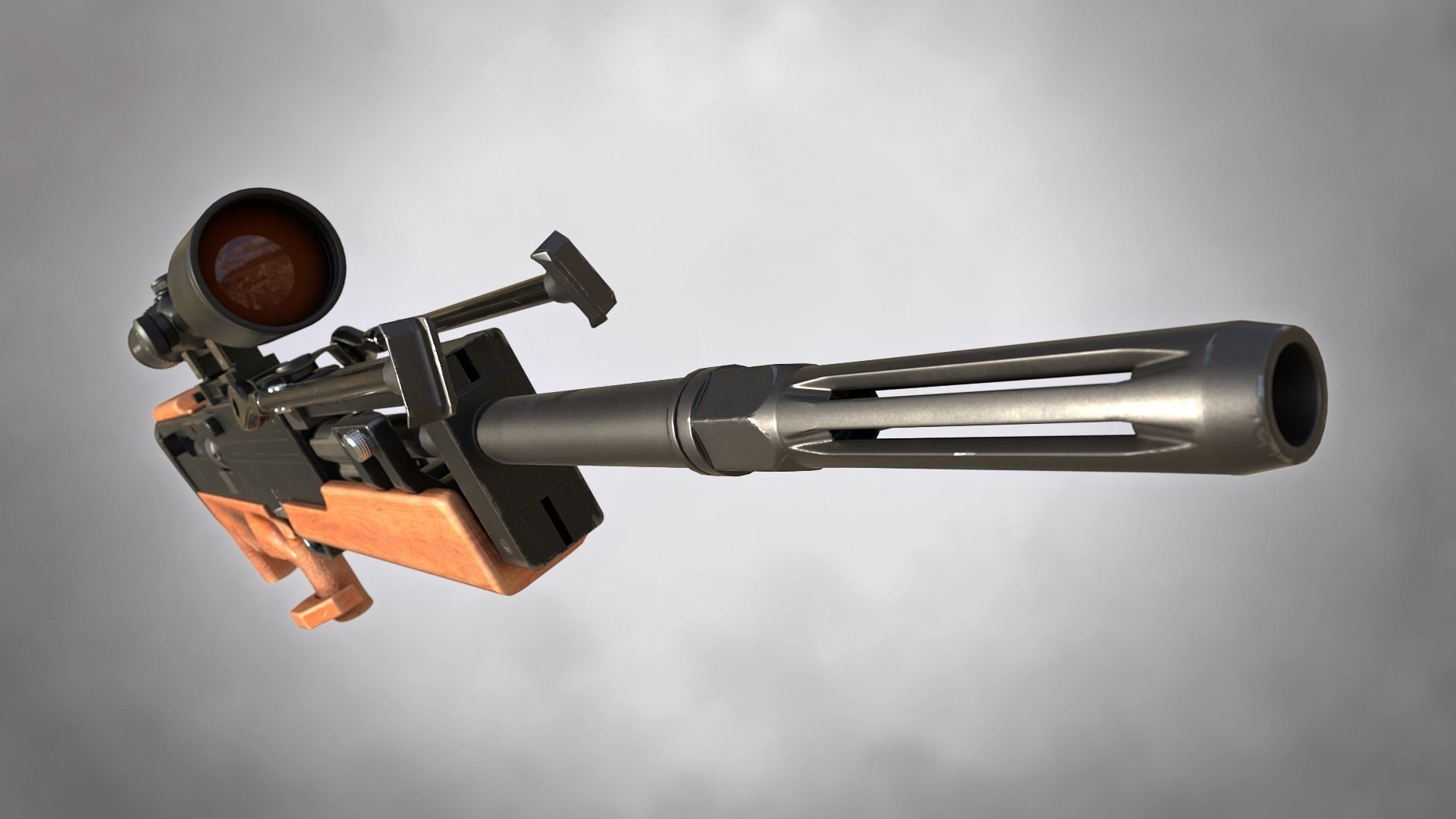 WA 2000 Sniper Rifle PBR Low-poly 3D model_11